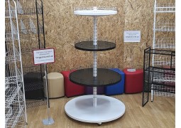 Стелаж острівний з круглими полицями